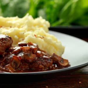 Salisbury Steak with Mushroom Gravy & Mashed Potatoes