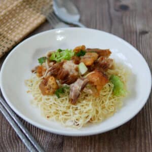 Lemongrass Pork with Rice Noodles with Sautéed Vegetables