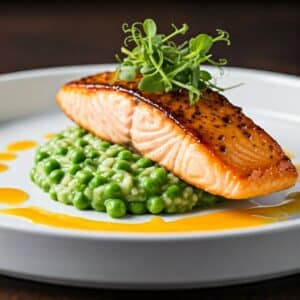 Yuzu Glazed Salmon with Risotto