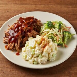 Mindful Meals Smoked Pulled Pork BBQ with Sarah's Potato Salad & Power Slaw