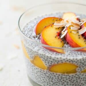 Mindful Mornings Blueberry Peach Chia Pudding