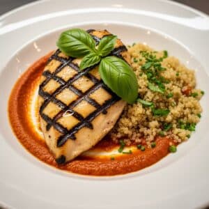 Mindful Meals Quinoa Pilaf & Grilled Chicken with Romesco