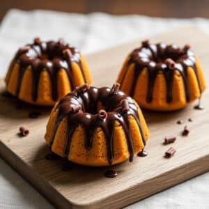 Mini Orange Bundt Cakes with Chocolate Glaze