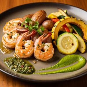 Garlic Shrimp with Chimichurri