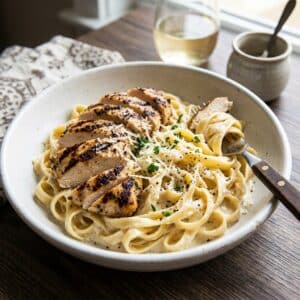 Fettuccini Alfredo with Grilled Chicken