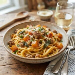 Mindful Meals Creamy Sage Sausage Pasta