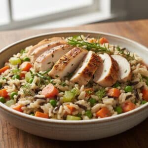 Herbed Chicken with Creamy Rice
