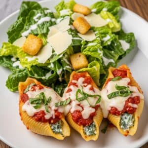 Jumbo Pasta Shells with Caesar Salad