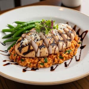 Chicken with Tomato Risotto