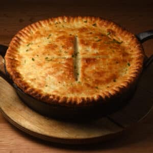 Rick Bayless' Chicken Pot Pie with Roasted Tomatillo Sauce