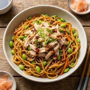 Sesame Noodles with Ginger Chicken