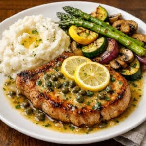 Pork Chops in Lemon Caper Sauce