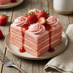 Fresh Strawberry Cake with Strawberry Cream Cheese Frosting