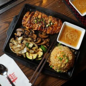 Hibachi Style Chicken, Vegetables & Fried Rice