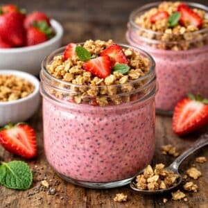 Mindful Mornings Strawberry Crumble Chia Pudding
