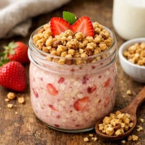 Strawberry Cobbler Overnight Oats