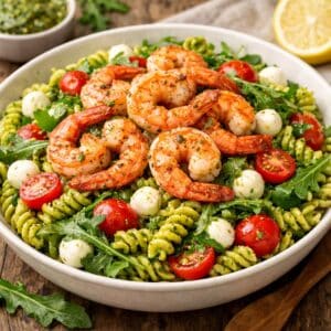 Pesto Pasta Salad with Shrimp