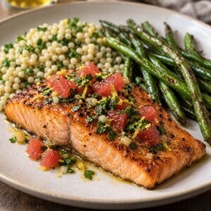Honey Garlic Glazed Salmon with Grapefruit Gremolata