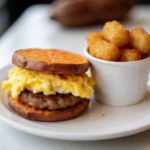 Mindful Mornings Breakfast Sandwich and Tater Tots