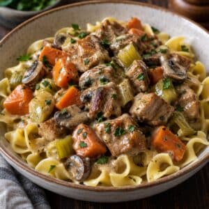 Braised Pork with Mushrooms & Leeks