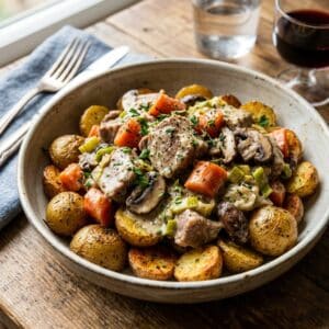 Mindful Meals Braised Pork with Mushrooms & Leeks